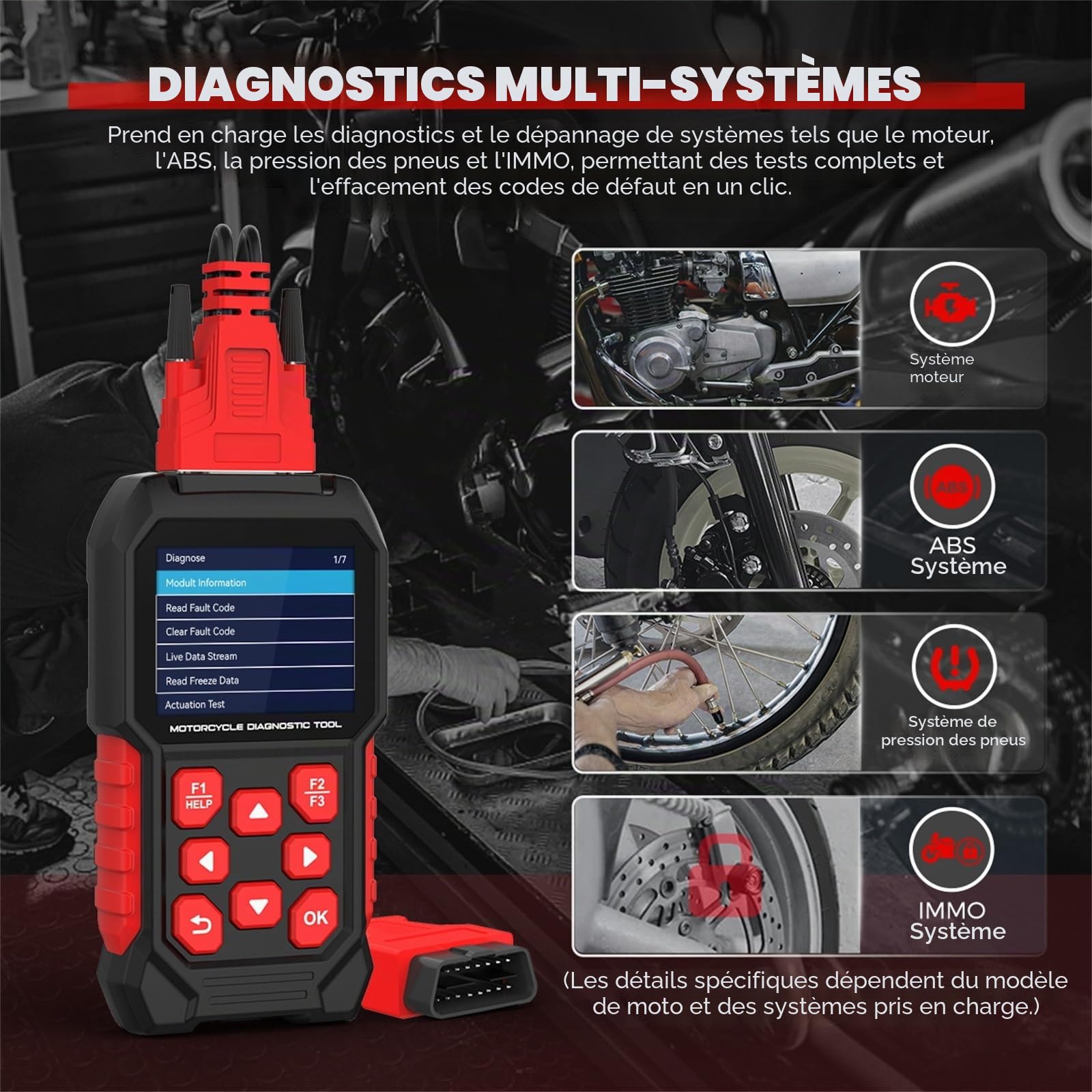 M4 Outil de diagnostic pour moto Ducati 3P/4P, réinitialisation Desmo & huile, réinitialisation TPS, activation/désactivation ABS & DQS, régulateur CO, réinitialisation annuelle