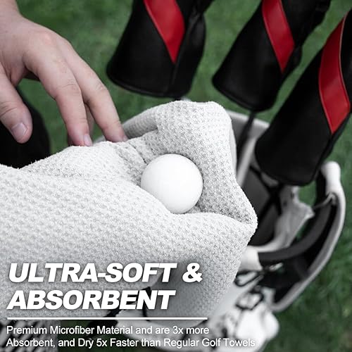 Miniatura 4 de Toalla de golf magnética, diseño de gofre de microfibra con clip, imán de fuerza industrial para un fuerte agarre a bolsas de golf, carritos y palos