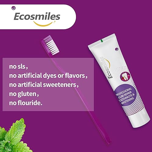 Miniatura 4 de Pasta dental blanqueadora y salud de las encías sin flúor, para sangrado de encías y gingivitis, reduce la sensibilidad dental, repara el esmalte y