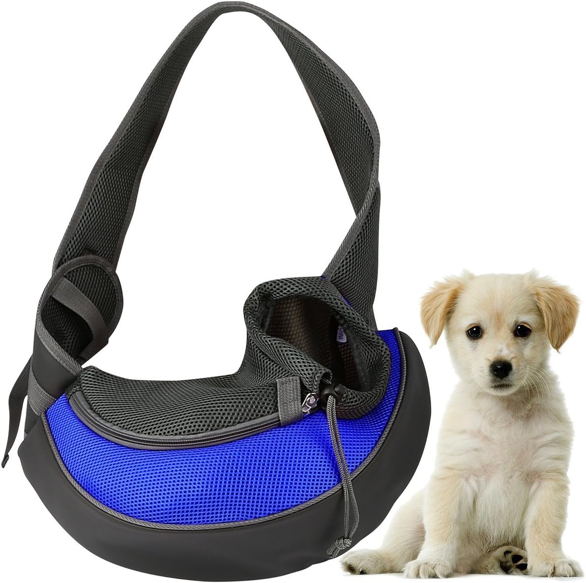 Hands-Free Dog Carrier Sling Backpack - Travel Tote For Small Puppies, Mesh & Adjustable