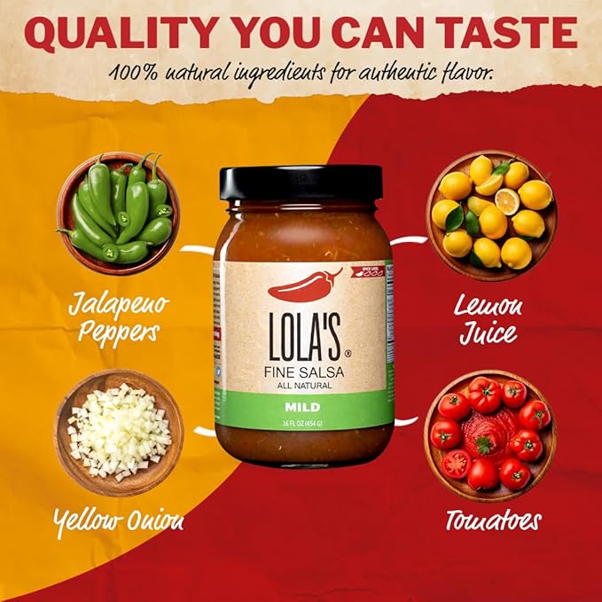 Salsa Lola's Mild - Suave, Sabrosa y Ligeramente Picante, Frasco 16 oz miniatura 6