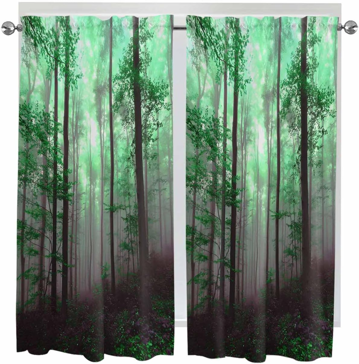 Ocean Beach Theme Kitchen Curtains for Bedrooml Living Room 54 Inch Length, Blue White Small Short Cafe Tiers Curtains Drape, 2 Panel Window Treatment Rod Pocket Drapery Panels Curtains 84x54