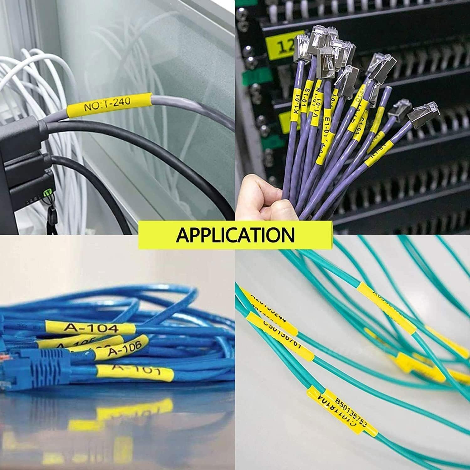NineLeaf 10 Pack Compatible for Ptouch HSe-611 HSe611 HS-611 HS611 AHS-611 Yellow 5.8mm 1/4 inch 0.23'' Heat Shrink Tubes for PT-E300 PT-E500 PT-7600 PT-PP750WVP Label Maker Tapes