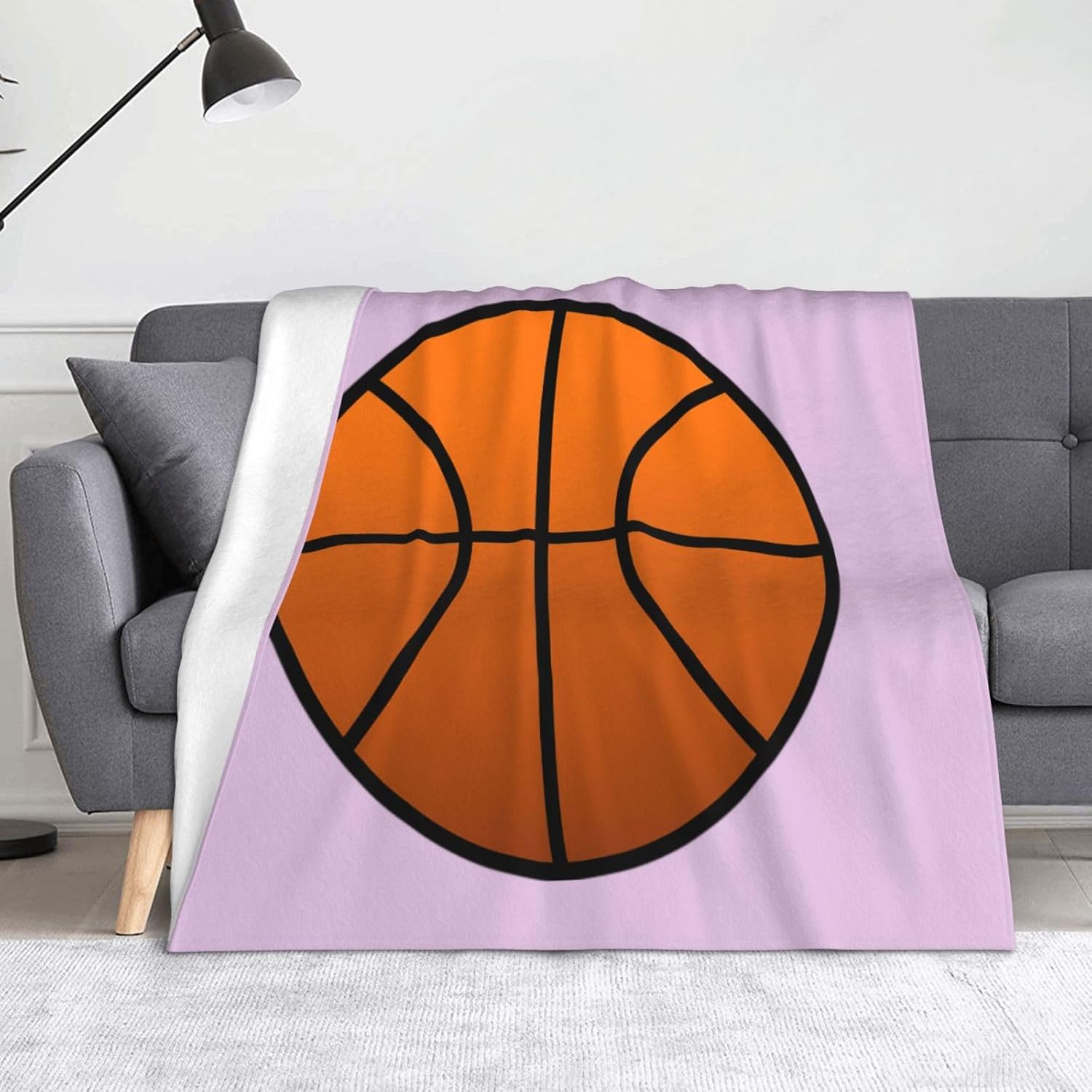 Basketball Print Cozy Soft Blankets Warm 50x60 in Lightweight Blanket for Camping Travel