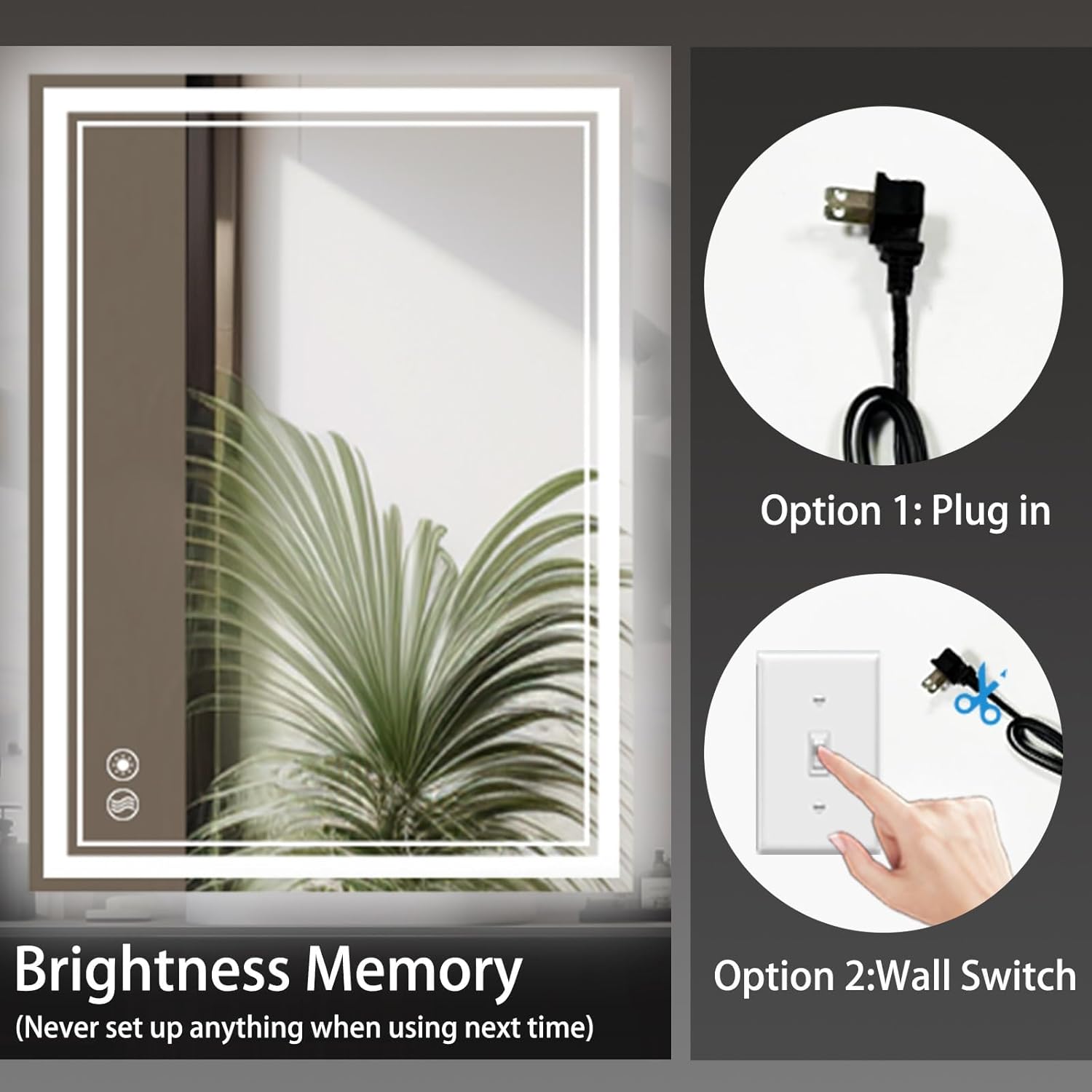 COLMERD 2pack 24 x 32'' LED Mirror for Bathroom Brightness Anti-Fogging LED Bathroom Mirror with Lights Memory 3 Colors Dimmable Samrt Mirror Touch Sensor Wall Mounted (Horizontal/Vertical)