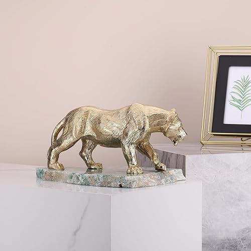 Miniatura 8 de suruim Estatua de tigre de latón, escultura de escritorio de tigre, escultura de animales para decoración del hogar, decoración de animales de la