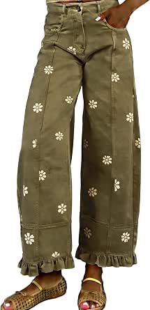 UTCoco Women's Floral Print Wide Leg Jeans 2026