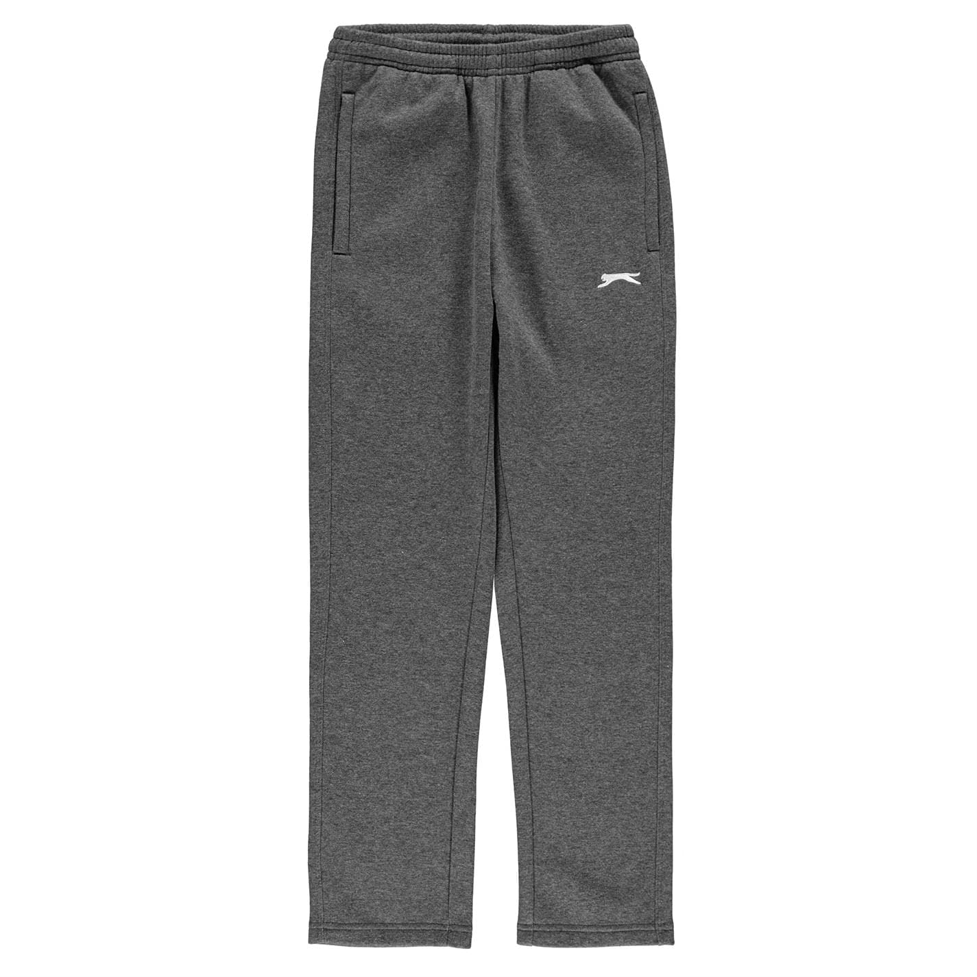 Slazenger Kids Boys Open Hem Fleece Pants Junior Jogging Bottoms Trousers Charcoal Marl 7-8 (SB)