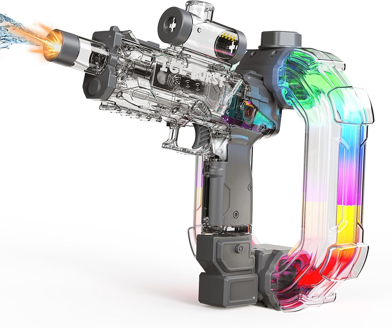 Electric Water Gun for Adults Kids, 2026 Upgraded Automatic Water Gun with 33FT Range, LED Lights Water Guns for Outdoor Pool Party Summer Toys (Black)