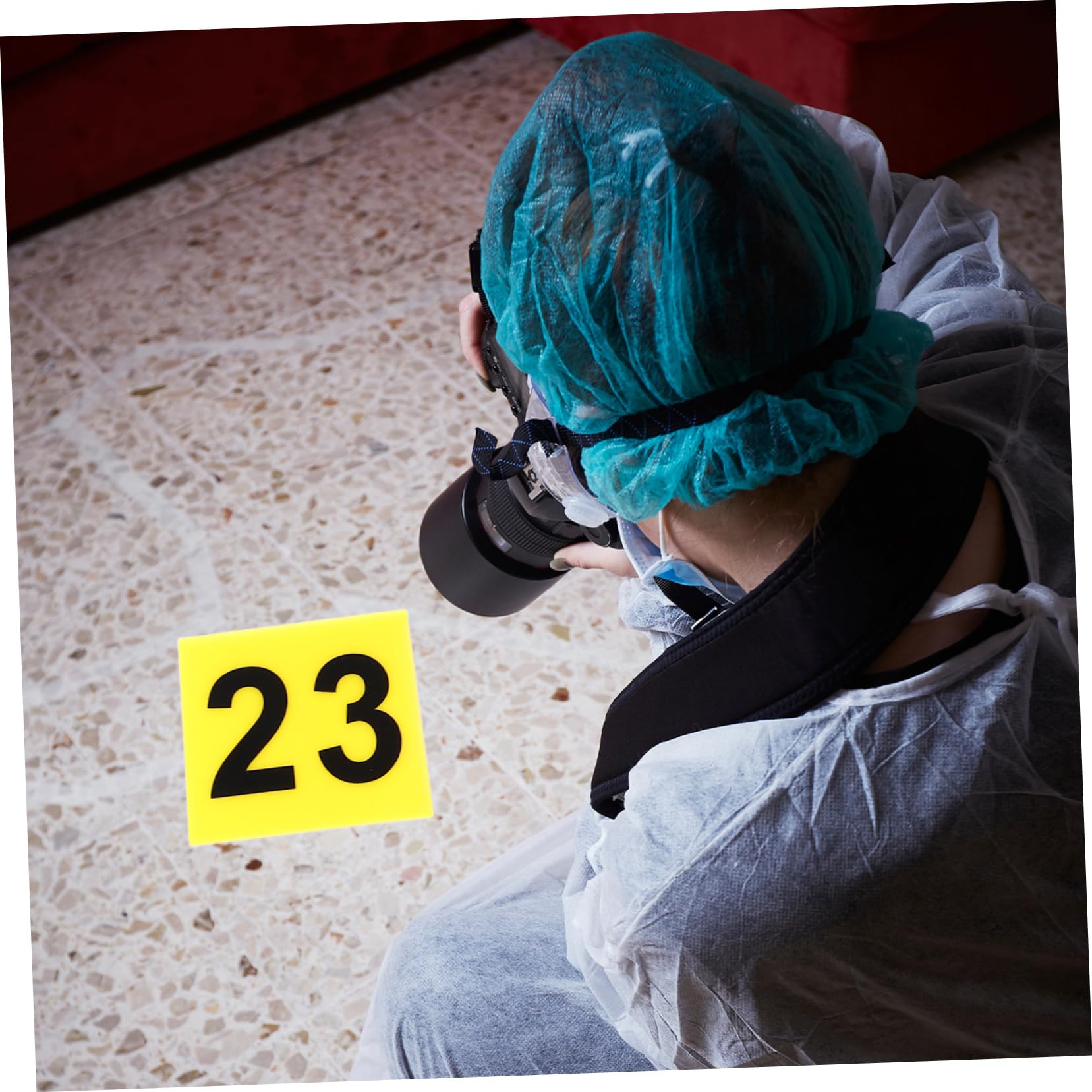 10piezas Marcadores De Evidencia Acrílicos para Escena del Crimen Números Triangulares Señalización para Mesa Resistente y Práctica Decoración Temática para Fiestas