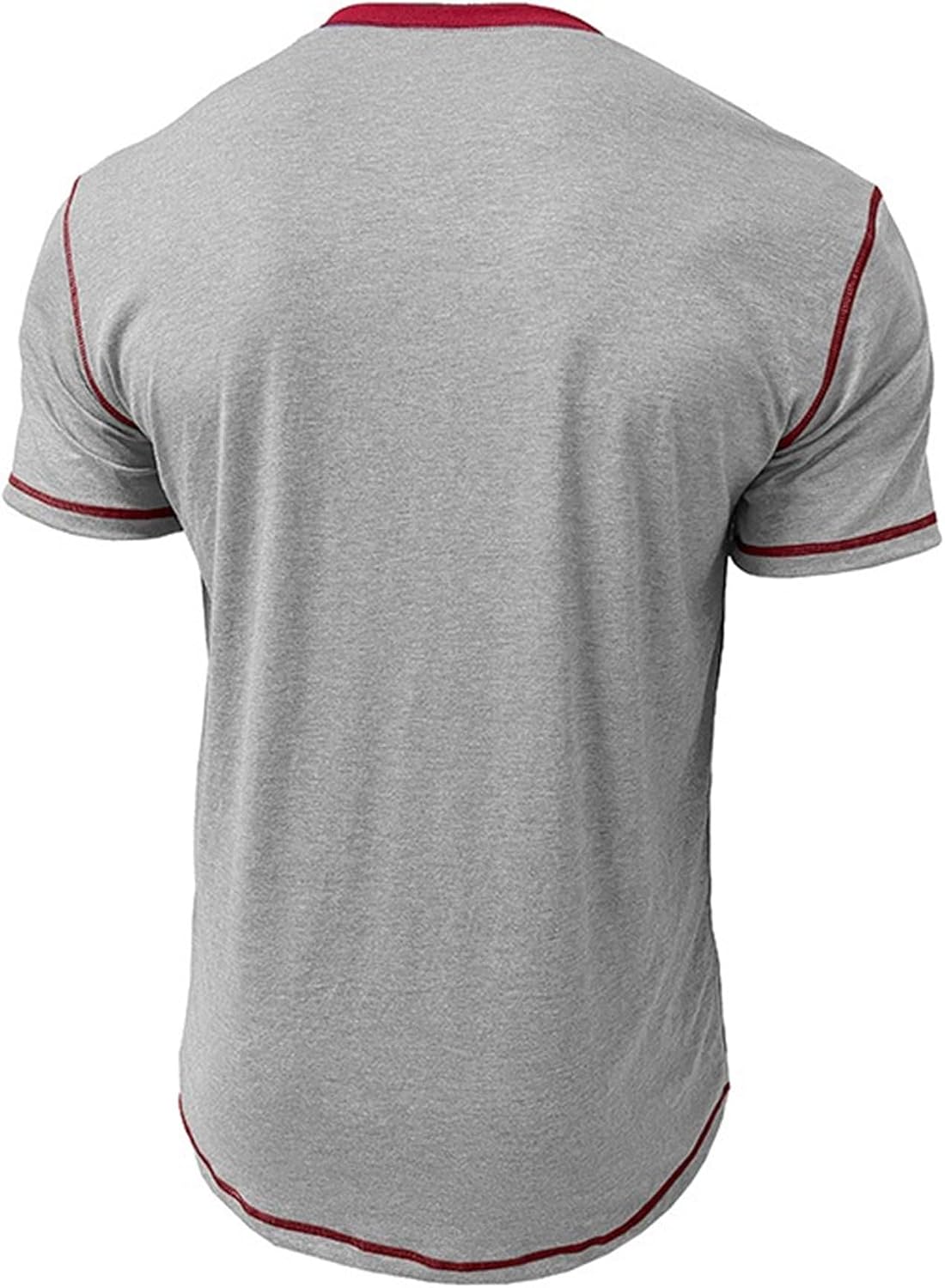 Men Contrast Color Simple Henry Shirts 3 Button Chest Pocket Short Sleeve Shirt Summer Casual Daily Pullover Tops