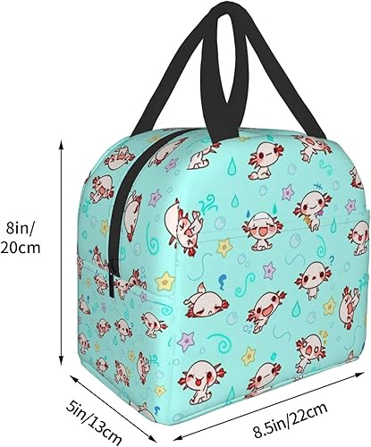 Miniatura 4 de Funacola Axolotl - Lonchera Kawaii con diseño de animales, reutilizable, aislada, para hombres, mujeres, adultos, trabajo, viajes, picnic