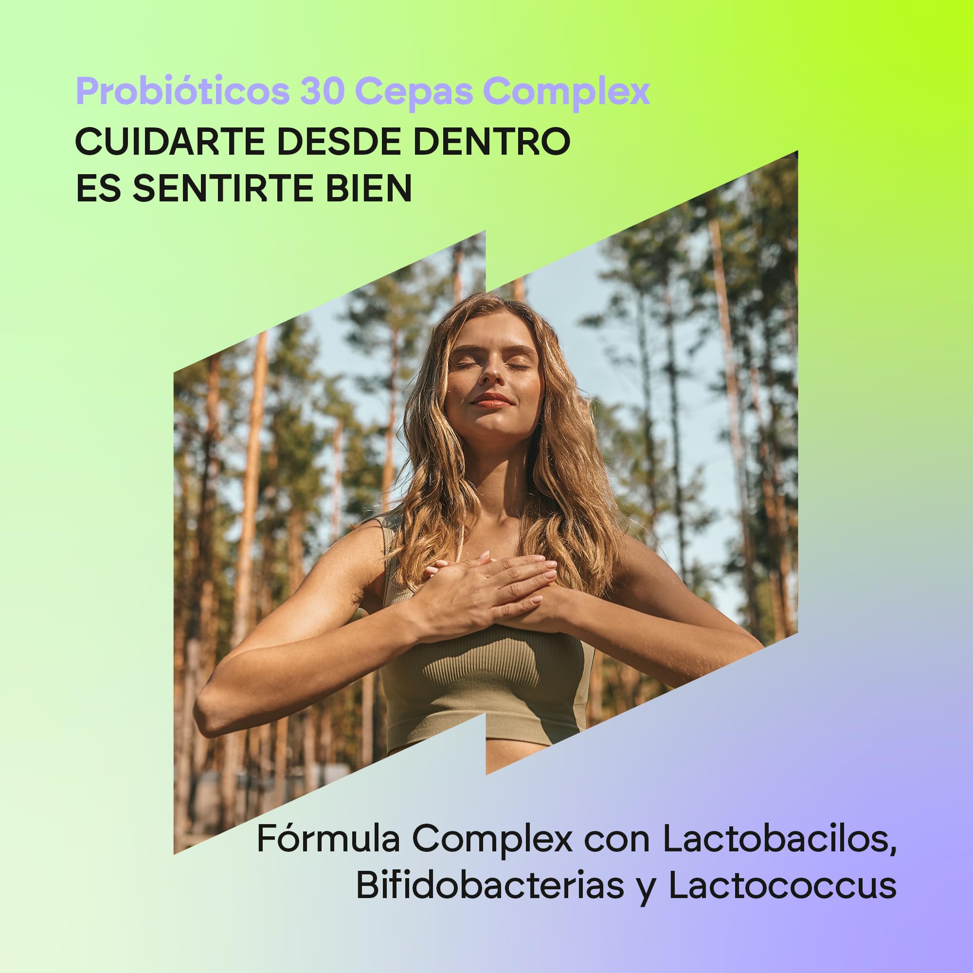 Probioticos y Prebioticos Intestinales 30 Cepas - 264 Mil Millones de UFC por Dosis - Biprotics 30 Cepas Complex 60 Cápsulas Nutralie