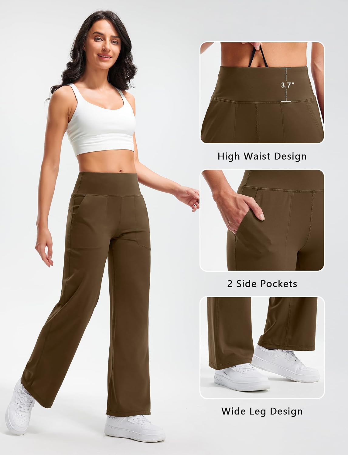 Libin Yoga Pants Women Wide Leg Pants 29"/31" High Waist Comfy Stretch Casual Loose Track Sweatpants Women with Pockets