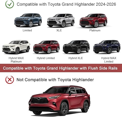 Vista 19 de KINGGERI Barras transversales con cerradura de 220 libras para Toyota Highlander 2014-2019 XLE Limited & SE LE & LE Plus, barras transversales