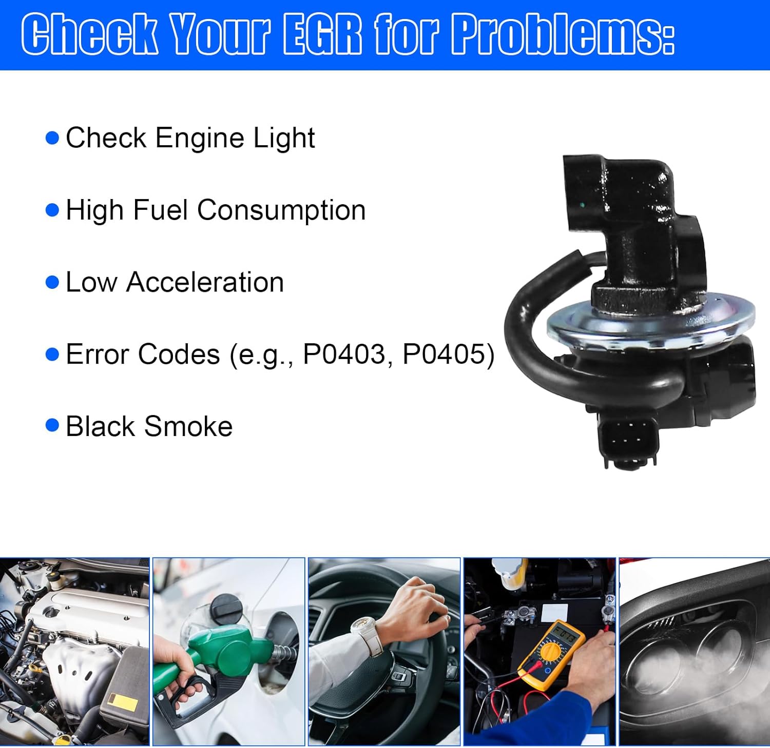 EGV1136 EGR Valve Fit For Ford F150 4.6L 2007-2010, For E150/E250 4.6L 2007-2014, Replaces OE# 7L3E-9Y456-BA 7L3E9Y456BA EGR4510 4F2060