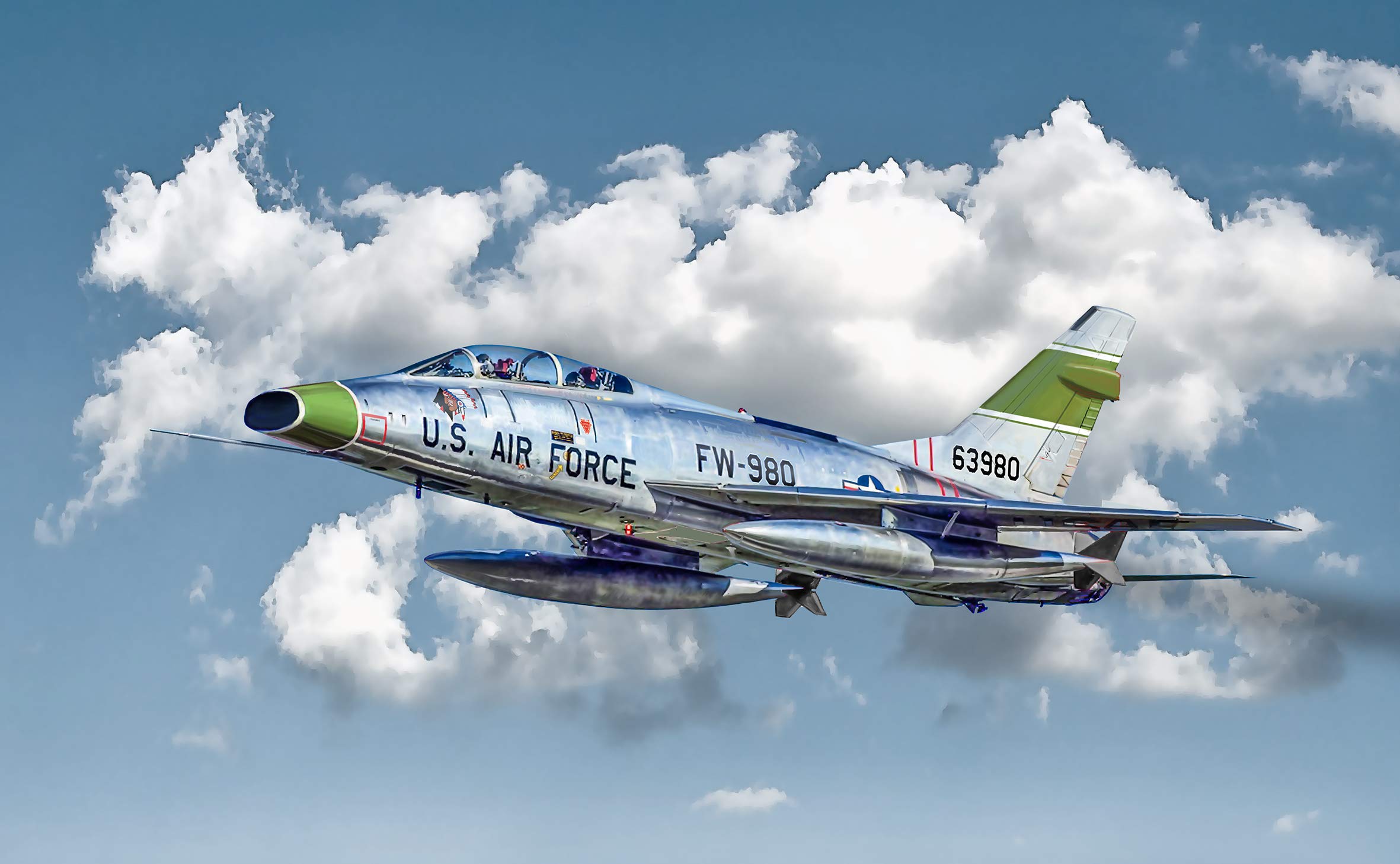 Italeri 510001398 1:72 F-100F Super Sabre, 199mm length, Grey