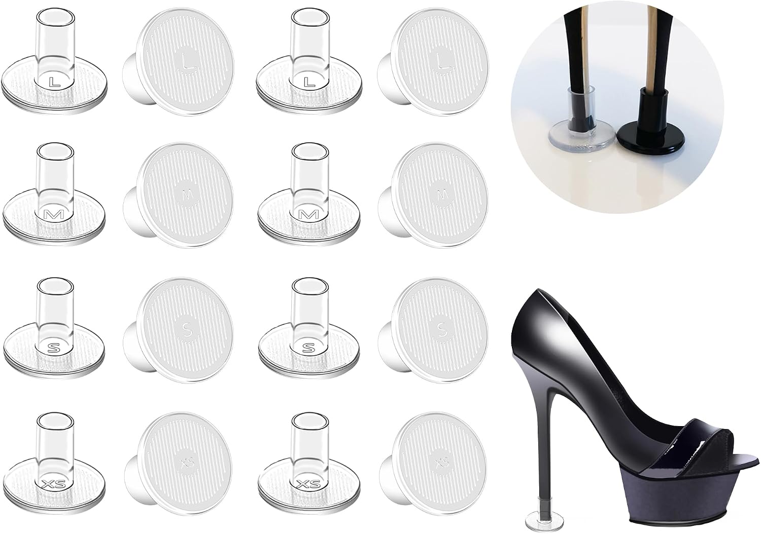 Heel Protectors Heel Caps for High Heels Boot Heel Replacement for Women Walking on Grass Non-Slip Heel Covers