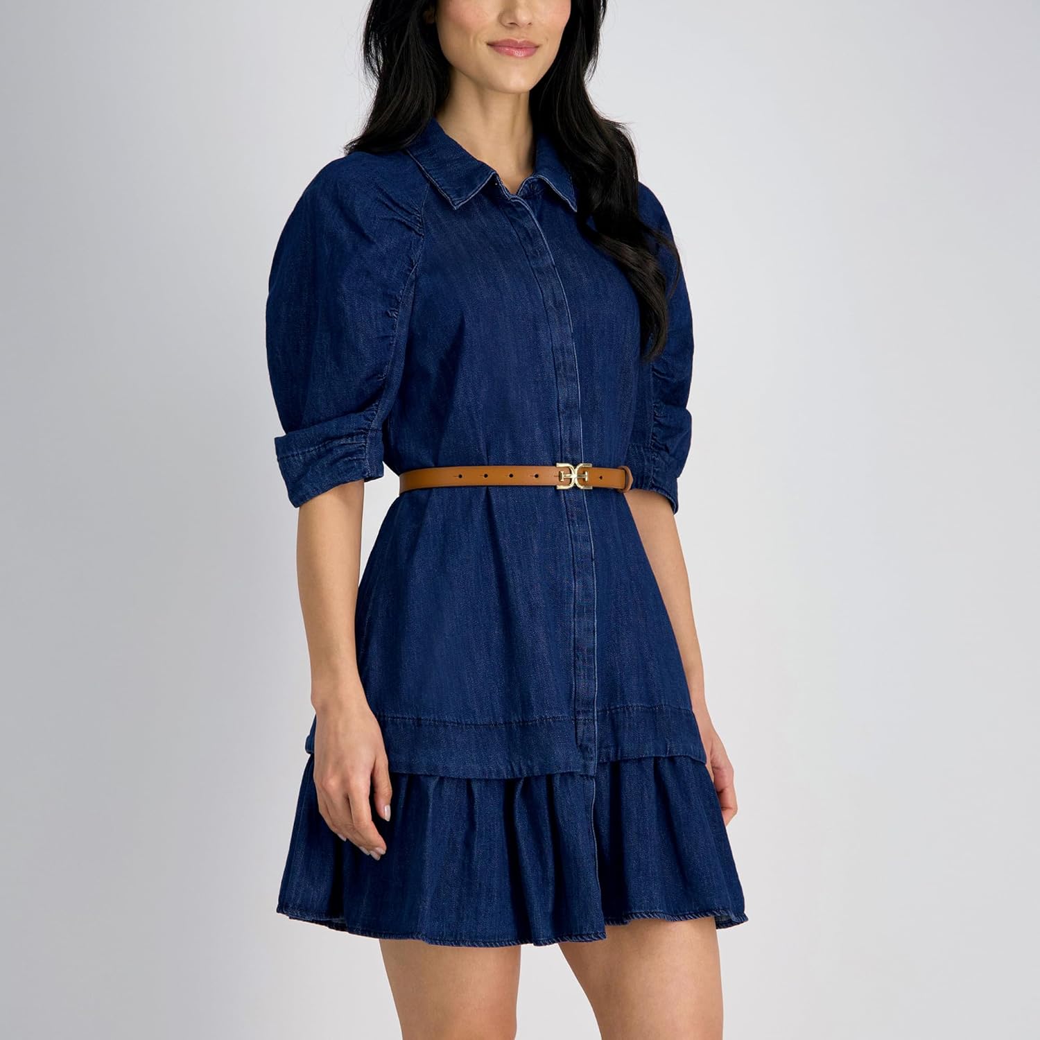 Sam Edelman womens Double-e Plaque Logo Buckle Skinny Fashion Trouser Belt - Image 6