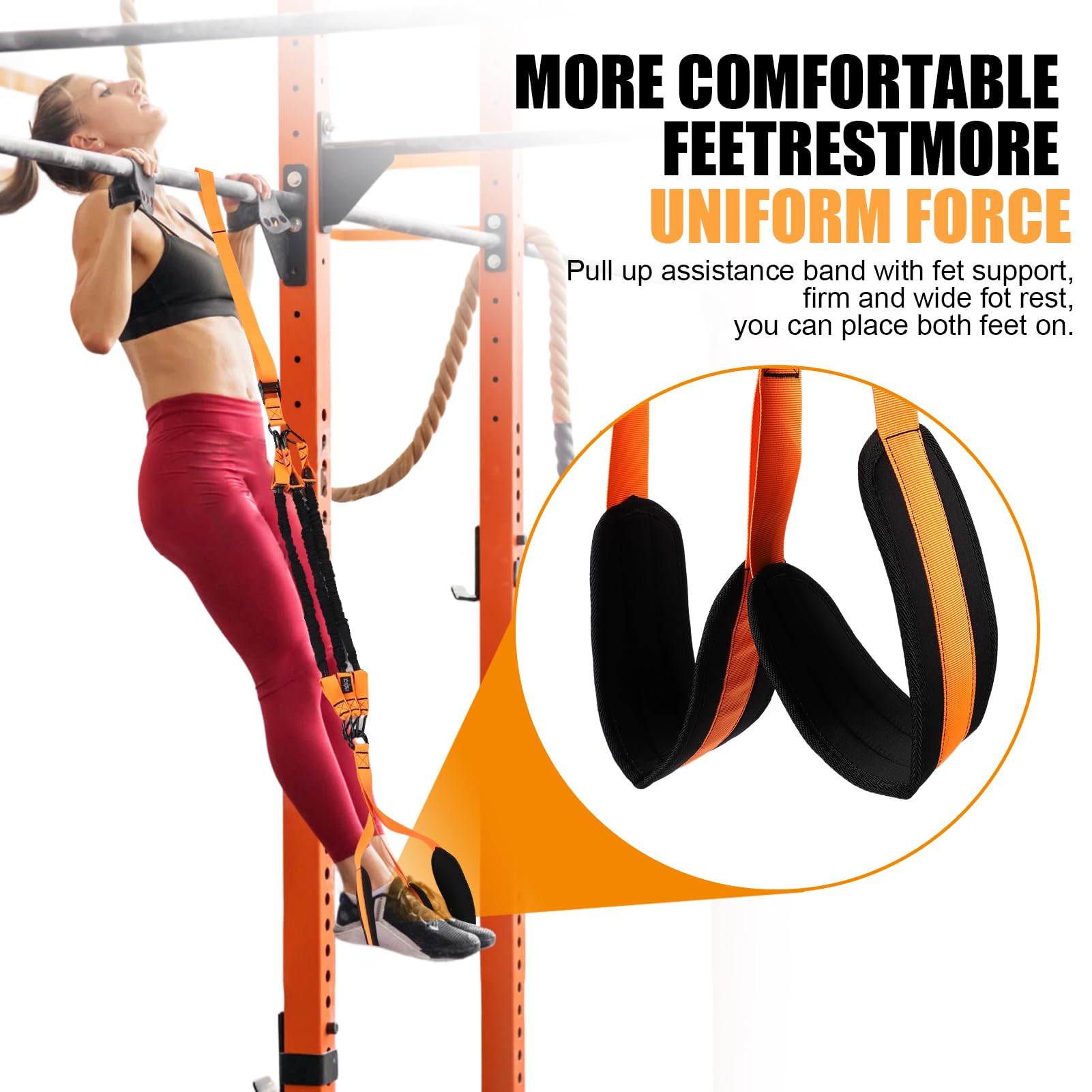 Pull Up Assistance Bands Heavy Duty Widerstandsband für Pull Up Bar Einstellbares Gewicht mit Fußstütze für Krafttraining