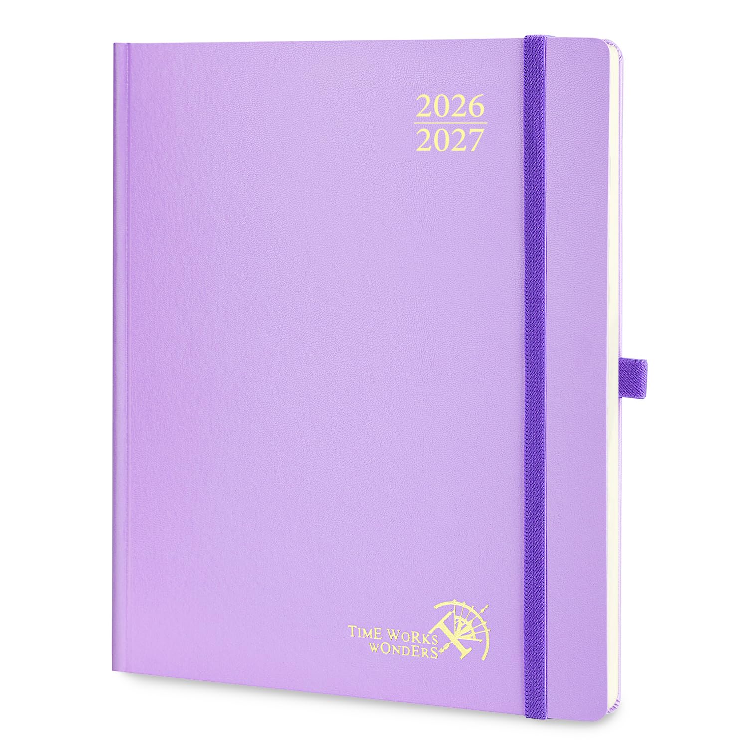 POPRUN Academic Diary 2026-2027 Hardback Week to View Large (26.5x21.5 cm) 17 Months (Aug'26 - Dec'27) Mid Year 26/27 Vertical Weekly Planner, Inner Pocket(Violet)