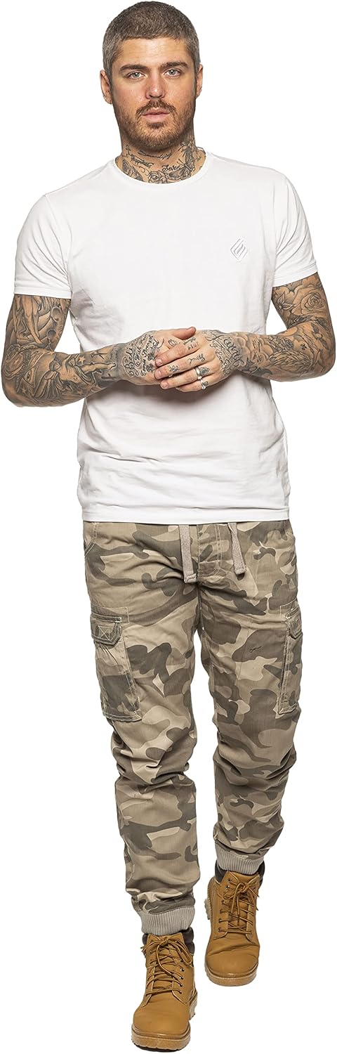 Pantalones largos de moda para hombre, estilo casual, camuflaje, bolsillos cargo, tácticas secas