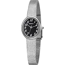 BERNY Vintage Silver Watches for Women, Dainty Oval Women's Wrist Watch, Small Ladies Analog Quartz Watches, 3ATM Waterproof All Stainless Steel Arabic Numerals Luxury Birthday Present