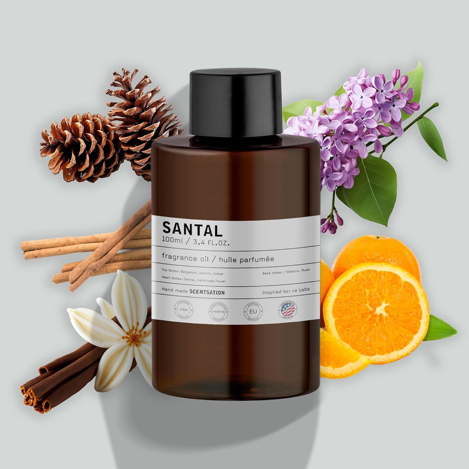 Essential Oils for Diffusers for Home - Santal Oil 3.4 Fl Oz - Everyday Aromatherapy Oil - Long Lasting Hotel Collection - Oils for Diffuser - Made in USA - Image 5