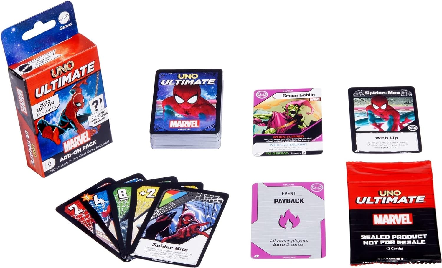 UNO Ultimate Marvel Card Game AddOn Packs with Collectible