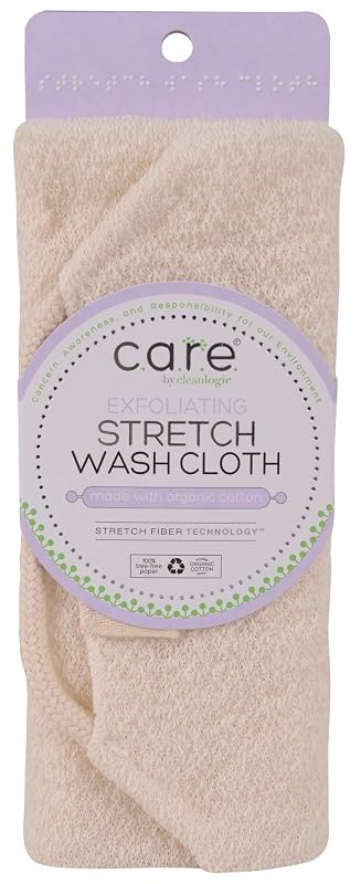 Cleanlogic Bucha esfoliante extensível para banho, algodão orgânico, 1 unidade