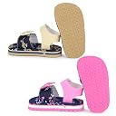 Neska Moda 12 To 18 Months Baby Girls Floral Print Eva Hook & Loop Chu Chu Musical Sandals (Beige,Blue,Pink,White)-BT1343andBT1349 gallery image