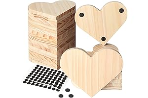 GOH DODD 4" Unfinished Wood Coasters: 24-Piece Premium Heart-Shaped Wooden Slices Bulk Set