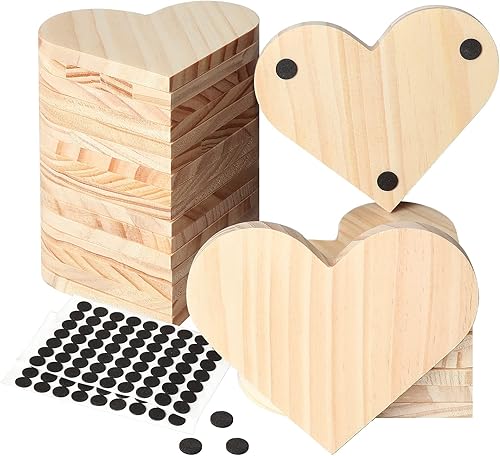 GOH DODD - Juego de 24 posavasos de madera sin terminar, de 4.5 pulgadas, juego a granel con almohadillas para pies para manualidades, grabado
