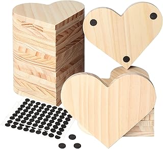 24 Pack Unfinished Wood Coasters, GOH DODD 4 Inch Heart-Shaped Blank Wooden Coasters Crafts Coasters for DIY Architectural Models Drawing Painting Wood Engraving Wood Burning Laser Scroll Sawing