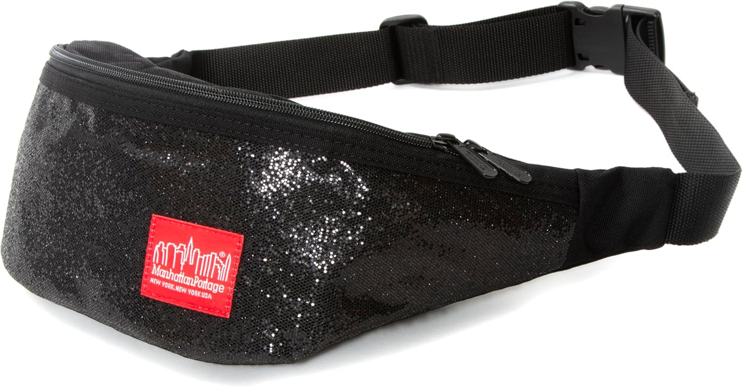 Manhattan Portage Limelight Brooklyn Bridge Waist Pack Water Resistant For Women And Men With Adjustable Strap (Black)
