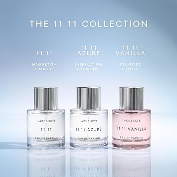 Lake & Skye 11 11 Eau de Parfum Travel Spray, Clean Skin Musk & White Amber Unisex Fragrance with Ozonic & Marine Notes, 0.5 fl oz (15 ml)