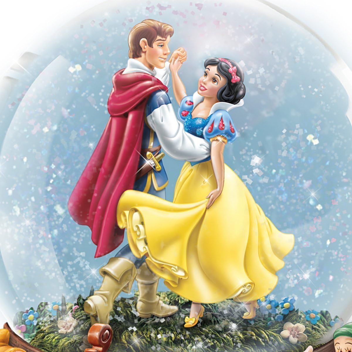 The Bradford Exchange Disney Snow White and Seven Dwarfs Musical Glitter Globe, Limited Edition Collectible, Bradford Exchange