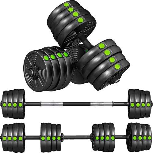 20/25/30 KG Haltères 2 en 1 Réglables Libres Noir et Ve SPORTNOW