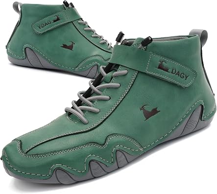 Boxpopla Mens Italian Handmade Suede Ankle Boots,Driving Beck Shoes for Men Casual Boots Waterproof Genuine Leather Breathable Non-Slip Lightweight Chukka Fashion