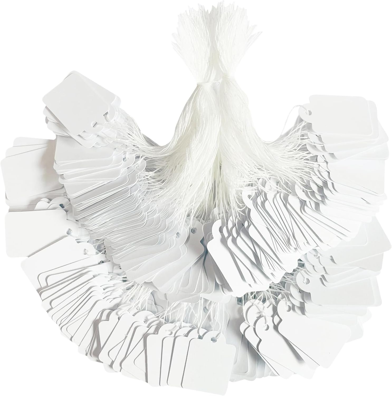 Price Tags with String Attached Labeling: White Marking Tag Small Paper ...