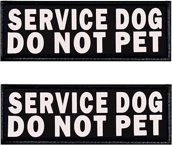 2 PCS Service Dog Patch for Service Dog Vest | Do Not Pet Patch | Dog Patches for Harness | Patches for Dog Harness | Service Dog Patches with Velcro | 6x2 inches / 5x15 cm