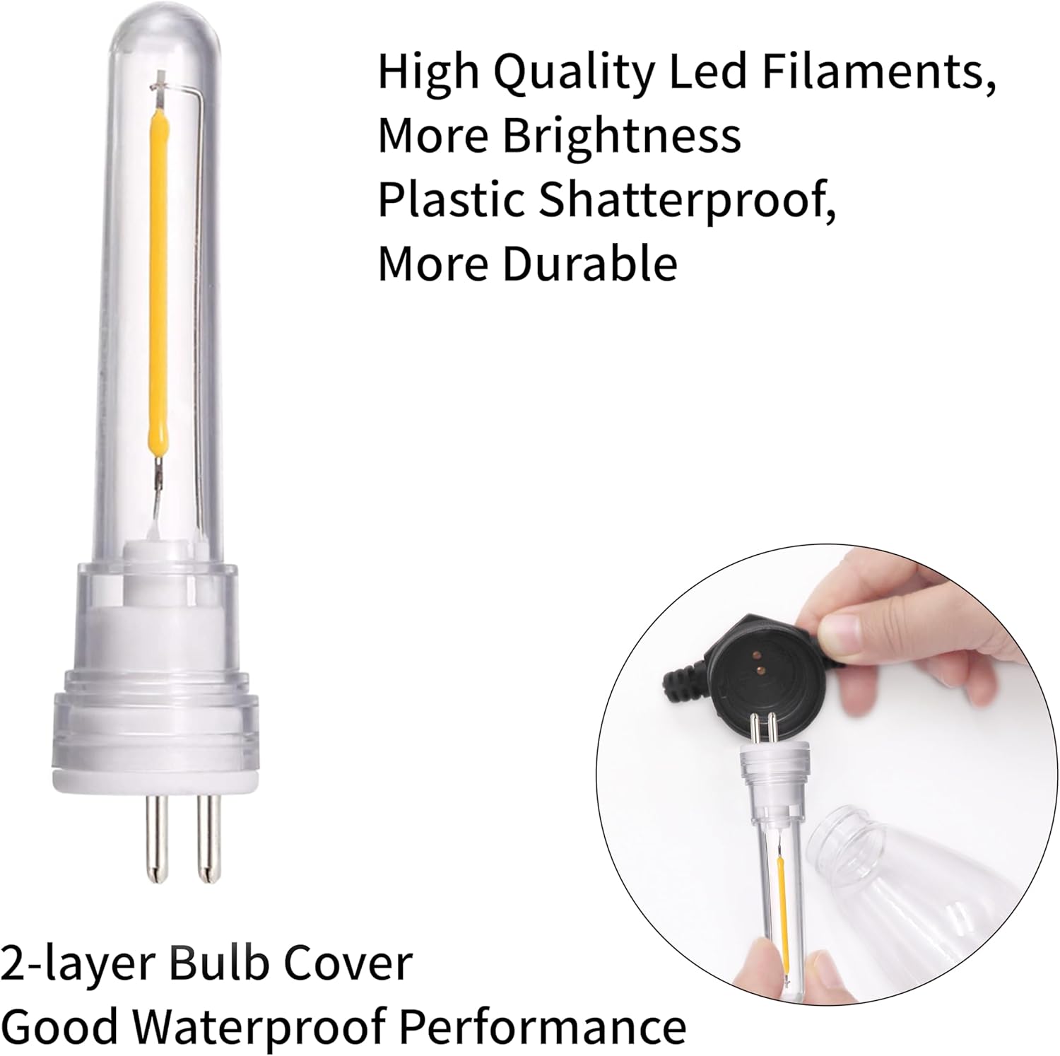 HISTAR 18 Pack S14 Led Bulbs Dimmable S14 Replacement Bulbs for Outdoor String Lights, Shatterproof and Waterproof Warm White 2700k