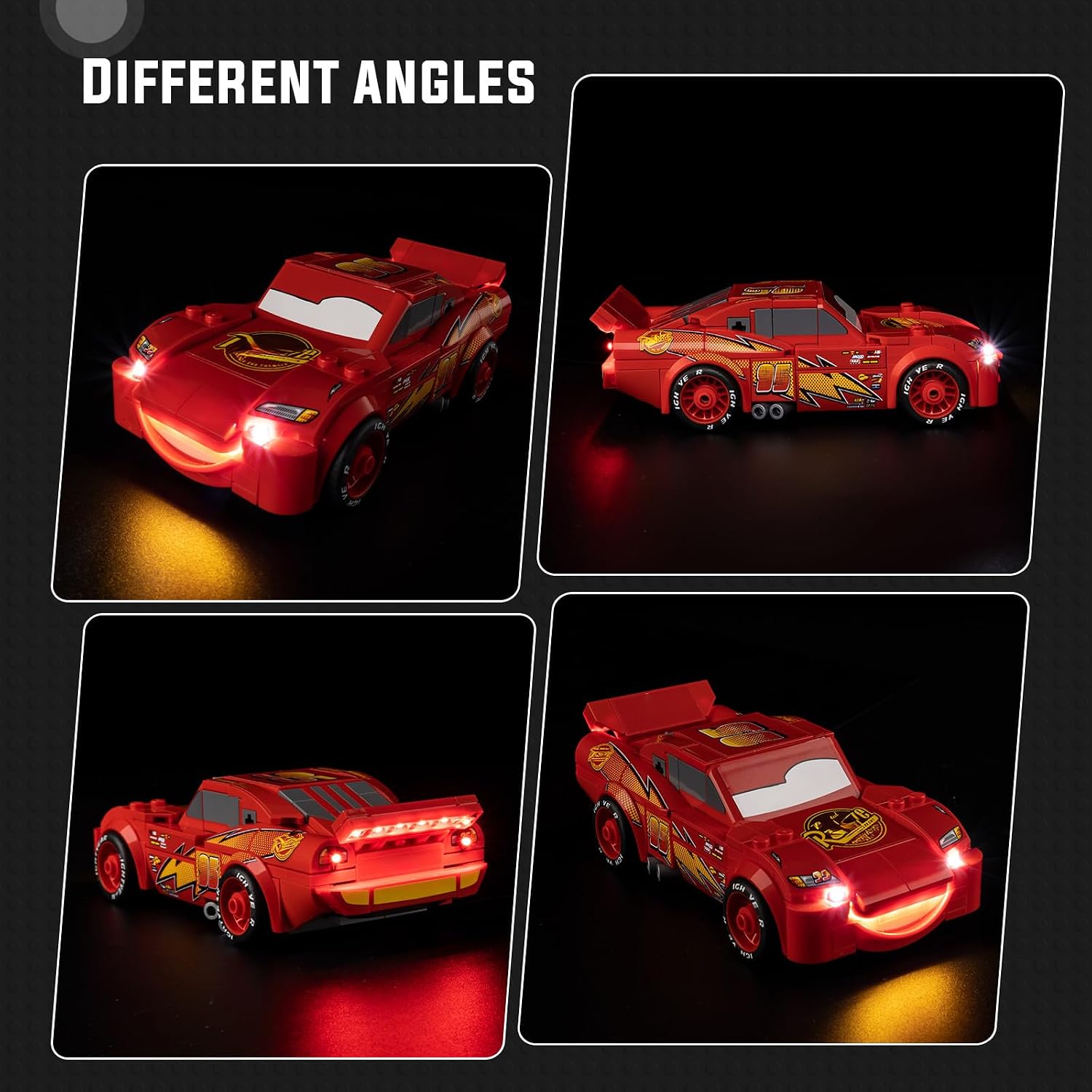 Nitemode Light Kit Compatible with Lego Speed Champions Lightning McQueen, Upgraded Pixar Cars Models Set Lighting Accessories (No Model)