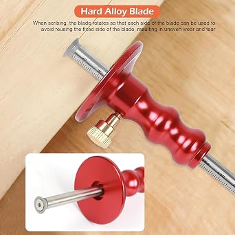 Wheel Marking Gauge, Woodworking Scriber Mortise Gauges Carpentry Line Drawing Scribing Tools Fine DIY Portable Marking Gauges Ruler for Soft Wood/Hard Wood