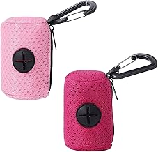 2 Pieces Dog Poop Bag Holder, Pet Waste Bag with Zipper and Accessory, Dog Poop Bag Holder Hanging for Walking and Hiking