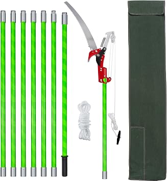 26 Feet Tree Pole Pruner Manual Branches Trimmer Pole Set Extension Cut Tree Branch Garden Tools Loppers Hand Pole Saws 10PCS