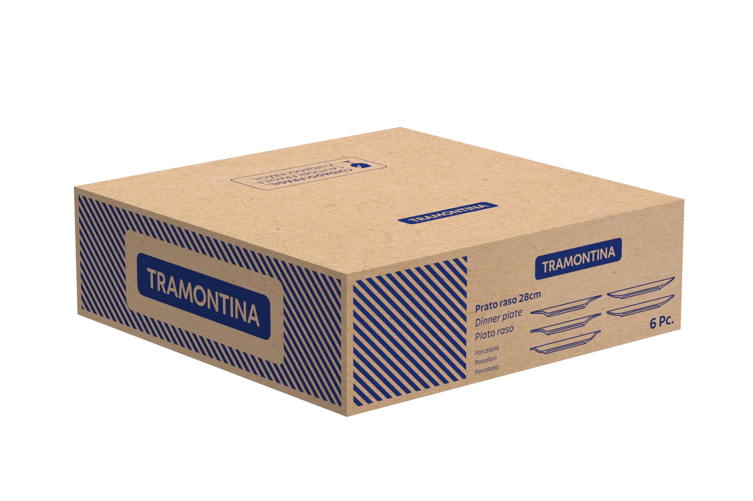 Tramontina Set 6 Piatti Piani Sophia in Porcellana Bianca 28 cm