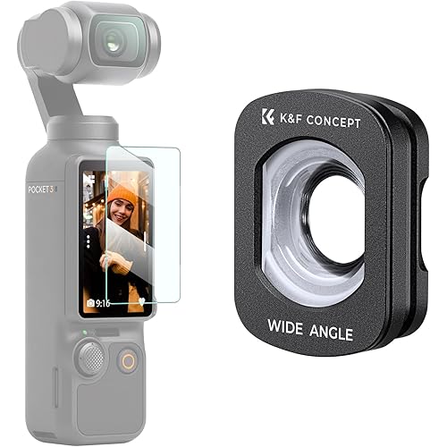 K&F CONCEPT Wide-Angle Lens Compatible with DJI Osmo Pocket 3, Magnetic Attach/Multi-Coated/Optical Glass