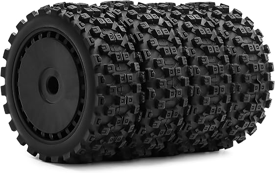 接着済みバギーホイール&タイヤ 4個 Arrma 1/8 Typhon 6S対応 Uprade 高品質 17mm ホイール 六角 接着済みタイヤ フォームインサート付き Arrma Typhon 6S 3S RC オフロード カー-Typhon-C-ブラック