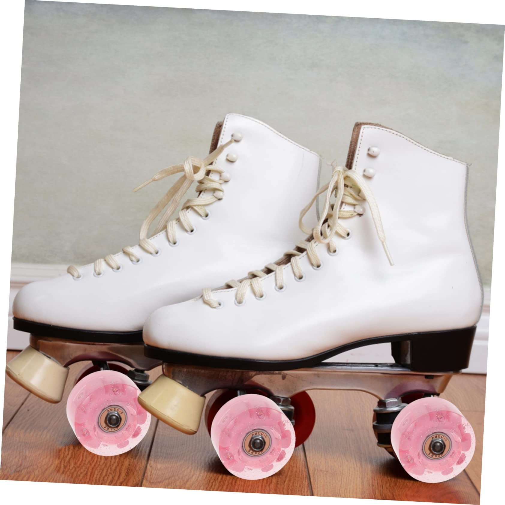 Luxshiny Ruedas de Patines Luces LED Ruedas de Patín de Poliuretano 72 Mm 8 Piezas Ejes Accesorio para Patinaje en Línea y Aire Libre para Patines Dobles